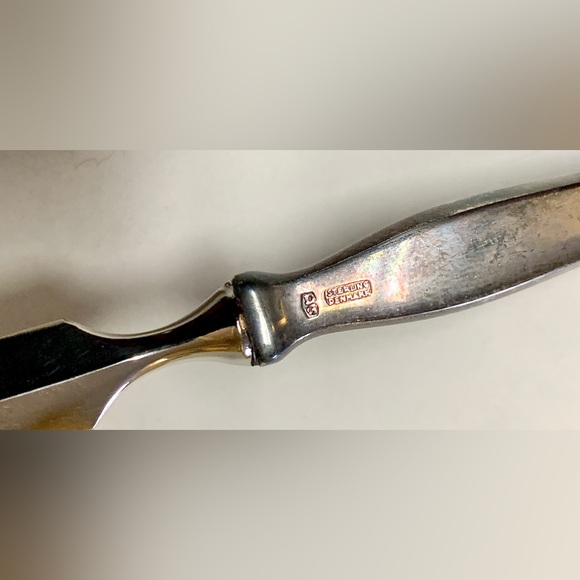 Antique Solid Sterling Denmark Silver Royal Crown Letter Opener - Picture 8 of 8